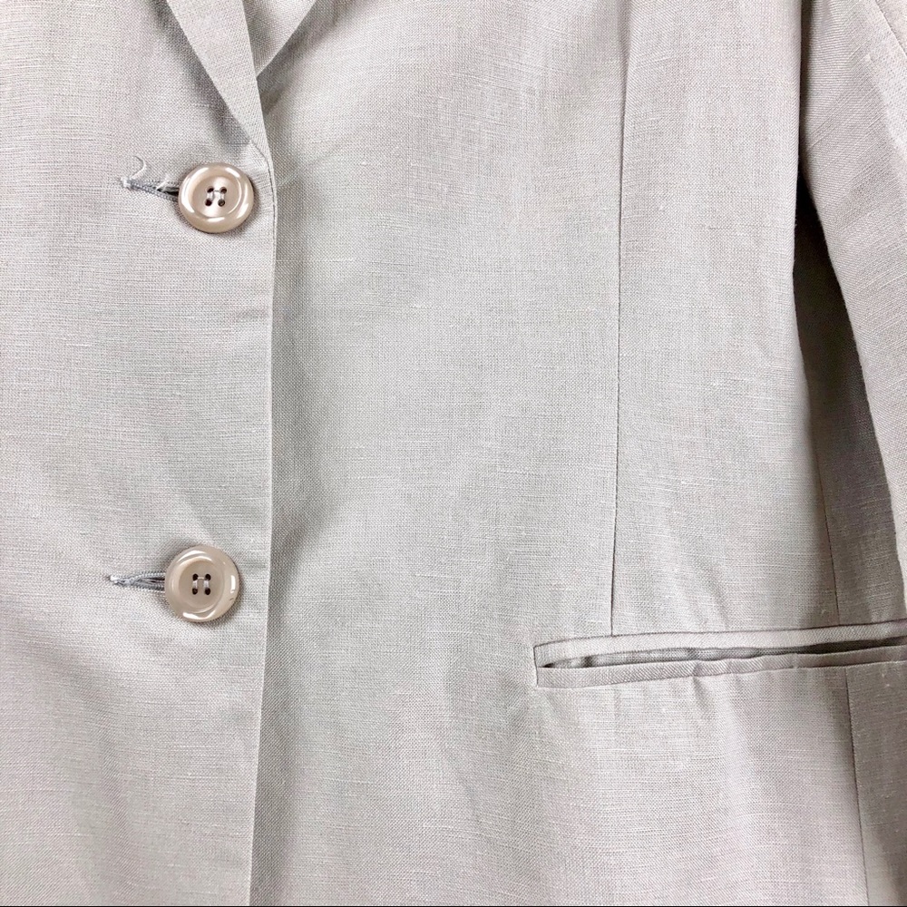 Vintage 80s linen lavender long lined blazer 6L - Picture 5 of 8